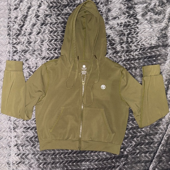 TYC Women’s Olive Green Cropped Hooded Jacket Size S - Picture 1 of 5